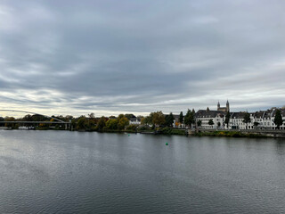 The Maas river on a cloudy autumn day