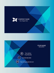 Naklejka premium Stylish blue elegant business card vector design