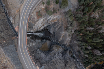 Aerial of Bear Creek Waterfall 