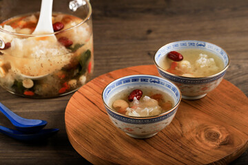 Peach Gum Triple Collagen Dessert (Tao Jiao), Chinese Traditional Refreshment Beverages Contains...