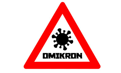 Corona Omikron Warnschild