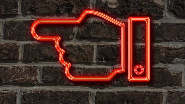 Detailansicht einer Leuchtreklame an einer Mauer mit der Aufschrift Bahnsteig 
