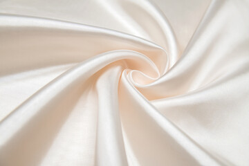 Background, texture. Template. Silk fabric, pearl organza, cream color.