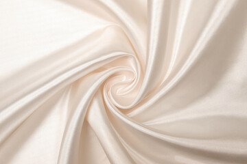 Fototapeta na wymiar Background, texture. Template. Silk fabric, pearl organza, cream color.