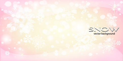 pink background with snow and snowflakes