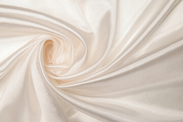 Fototapeta na wymiar Background, texture. Template. Silk fabric, pearl organza, cream color.