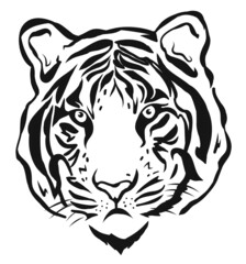 Tiger head silhouette vector illustration. 2022 new year symbol