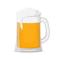 Mug of beer vector illustration on white background