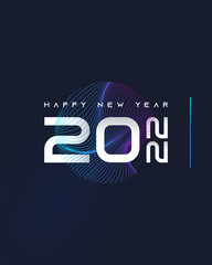 Happy New Year 2022 Poster Set with Futuristic and Colorful Style. 2022 Text Number Design Template. New Year Celebration Design Template for Flyer, Poster, Brochure, Card, Banner or Postcard