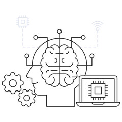 Trendy design illustration of machine learning