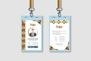 Minimal Creative Office Vertical Double-sided ID Card Design Template. Flat Identity Card Design Vector Illustration
