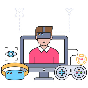 A unique design illustration of virtual Reality gadgets