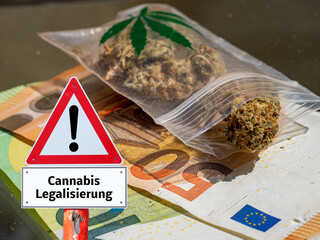 Warnschild Cannabis Legalisierung Hintergrund Symbol