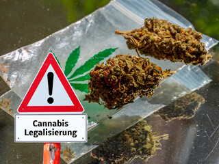 Cannabis Legalisierung in Deutschland Schild