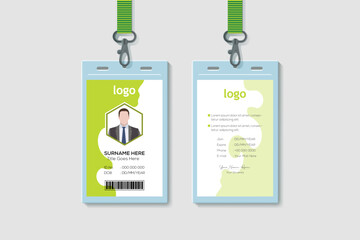 Simple and Clean Green ID Card Design Template