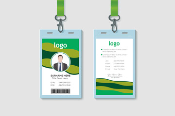 Simple and Clean Green ID Card Design Template
