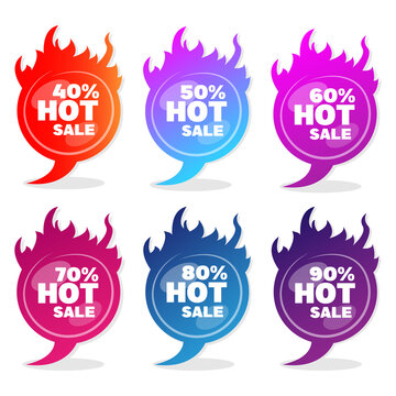Set of Six Sale Banners. Hot sales
