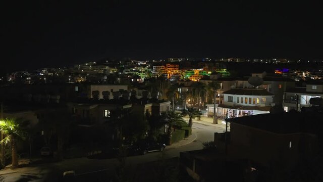 Paphos city at late night in the summer.