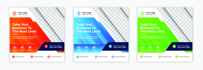 Corporate Social media post template layout, professional digital marketing Instagram post vector 