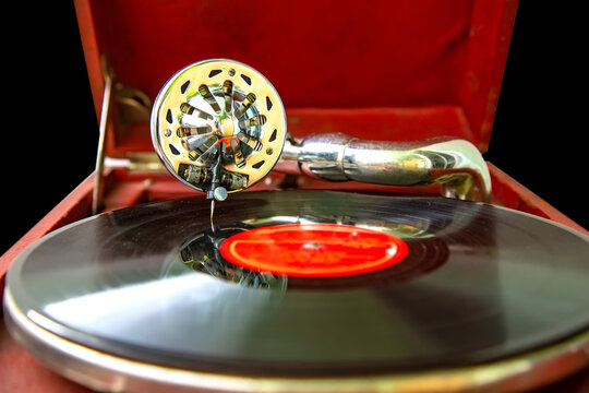 Vintage music record player