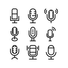 Microphone icon set isolated on white background