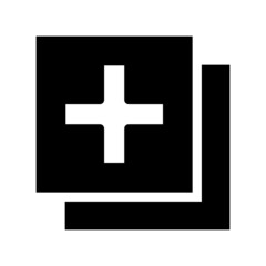 Plus icon isolated on white background