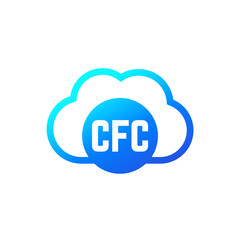 CFC gas icon with a cloud