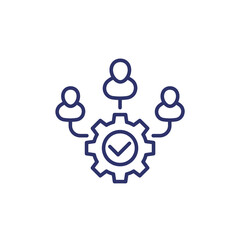 cooperation, coworking and teamwork line icon on white
