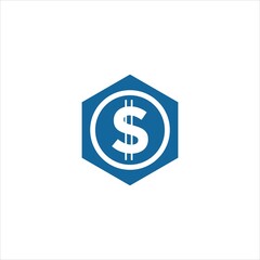 dollar logo vector template polygon