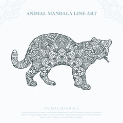 Animal Mandala. Vintage decorative elements. Oriental pattern, vector illustration.