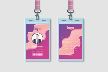 Creative Modern ID Card Template. Vertical Double-sided Flat Identity Card Design Vector Illustration