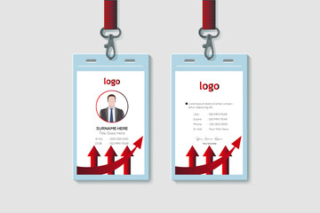 Marketing ID Card Template. Vertical Double-sided Multipurpose For Company Stuff Identity Card Design. Vector Illustration