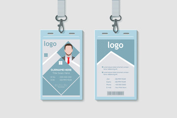 Creative Modern ID Card Template. Vertical Double-sided Flat Identity Card Design Vector Illustration