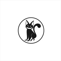 cat logo vector cartoon template