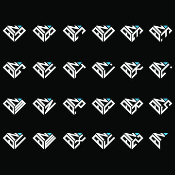 NQA to NQZ letter logo creative design, Multiple triple letter logo design