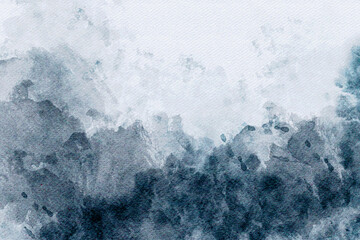 Deep blue watercolor abstract background. High resolution colorful watercolor texture background. Abstract texture with space for text and design, with copy space for banner, poster, wallpaper