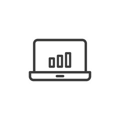 Laptop icon with music player and white background