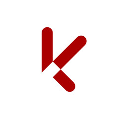 Letter K Logo Icon. Astract Letter K Logo Rounded Line. Simple Logo Design Template Element.