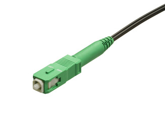 Fiber optic connector plug (with clipping path) isolated on white background