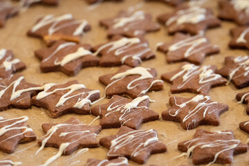 close up of cookies stars