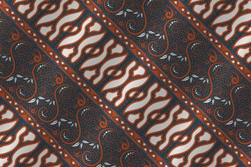 traditional batik machete seamless pattern vintage color