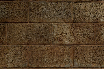 Texture of embossed stone concrete wall, bricks, shape rectangles of floor, ceiling