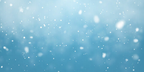 Christmas snow. Falling snowflakes on blue background. Snowfall. Vector illustration