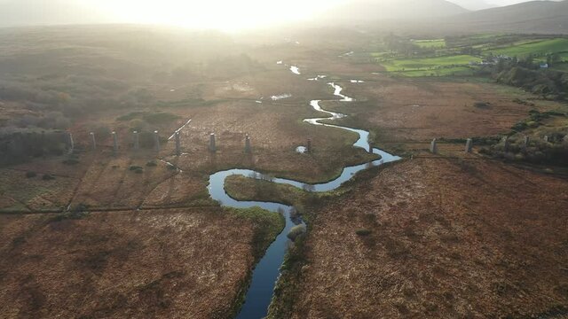 Aerial view of the Owencarrow Railway Viaduct by Creeslough in County Donegal - Ireland