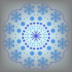 Winter background decorated with snowflakes. New Year's background. Background for a greeting card.