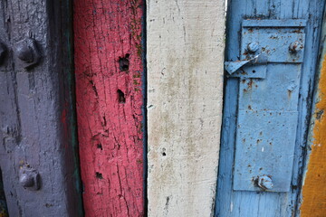bright and colorful hardwood fence background design for distinguish and separate concept