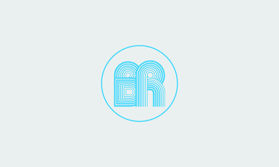 BR lines warp logo design letter icon made vector.