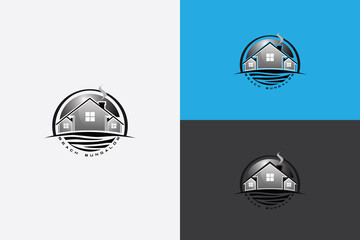 vector logo for housing, bungalow, real estate