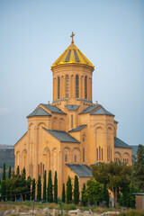 beautiful Orthodox Cathedral of Holy Trinity in the city of Tbilisi