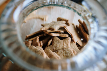 Homemade shortbread cookies. Christmas cookies. Gingerbreads.